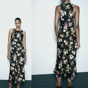 Zara Midi Floral Print Dress size XS NWT